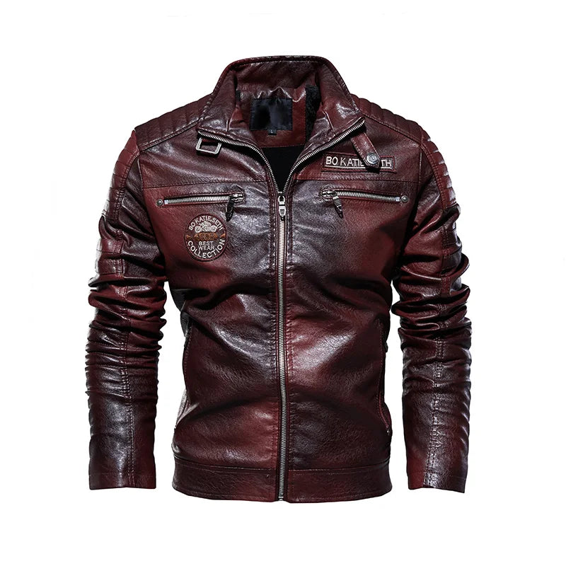 Jaqueta de Couro PU Masculina Aviator Elegance [Oferta Somente Hoje]