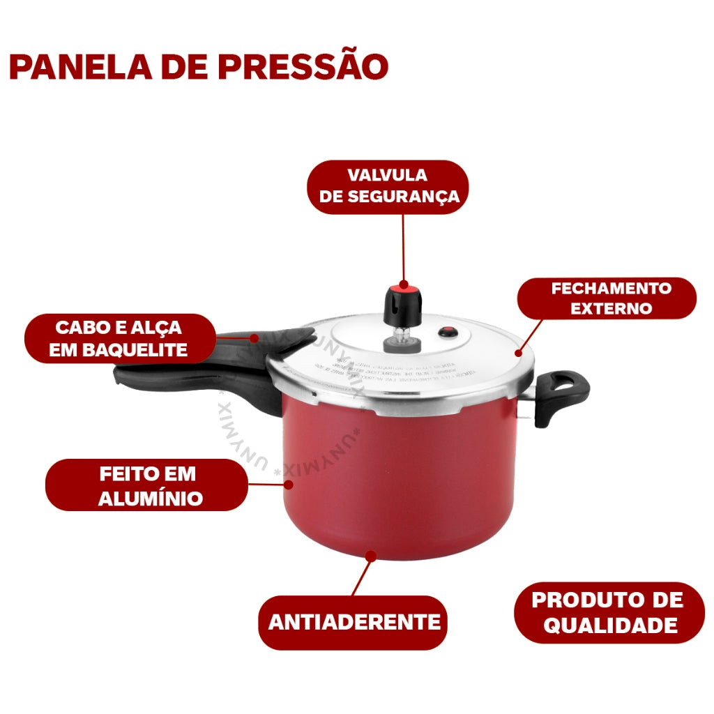 Panela De Pressão Fechamento Externo 4,5 Litros Premium Cozimento Rápido