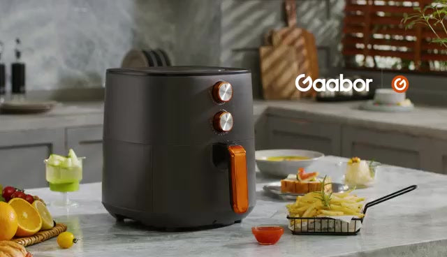 Fritadeira Elétrica Air Fryer Sem Óleo 6L Gaabor 127V / 220V Jumbo 1500W Antiaderente Grafite Fosco