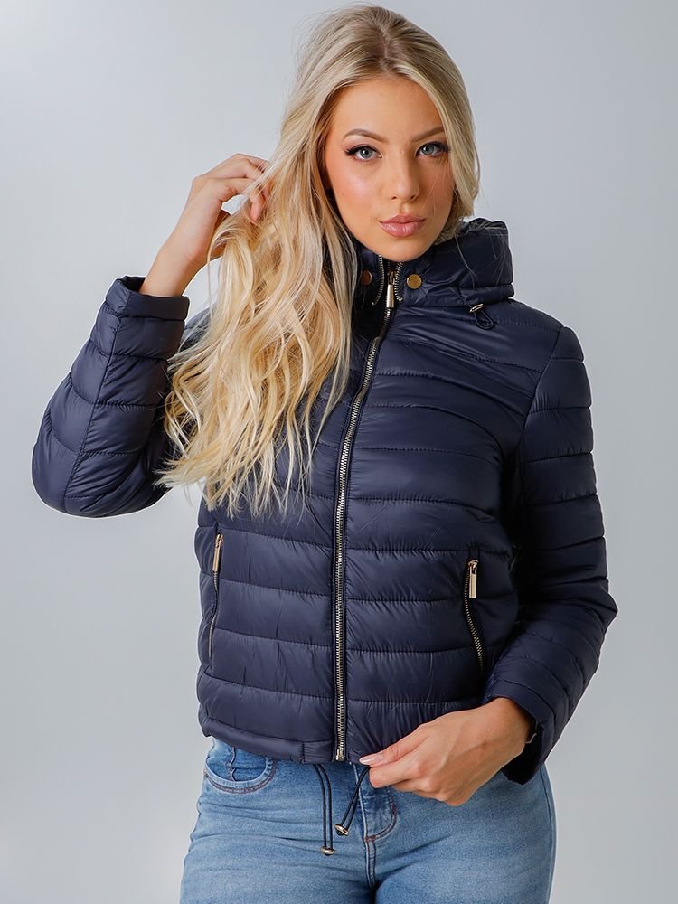 Jaqueta Feminina Nylon Puffer com Capuz